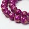 Natural Mashan Jade Beads Strands, Dyed, Round, Medium Violet Red, 4mm, Hole: 1mm, about 90pcs/strand, 16 inch