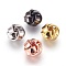 Brass Beads, Flower, Mixed Color, 12x8mm, Hole: 2.5mm