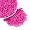 Baking Paint Glass Twist Bugle Beads, Round Hole, Deep Pink, 6~7.5x2mm, Hole: 0.7~0.9mm, about 11250pcs/pound