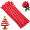 100Pcs DIY Plush Sticks, Chenille Stems, Pipe Cleaners, Kid Craft Material, Cerise, 300x6mm