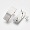 Non-Tarnish 304 Stainless Steel Stud Earring Findings, with Loop and Ear Nuts/Earring Backs, Rectangle, Stainless Steel Color, 26.5x10mm, Hole: 3mm, Pin: 0.7mm