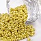 8/0 Glass Seed Beads, Opaque Colors Lustered, Round, Yellow, 3mm, Hole: 1mm, about 10000pcs/pound