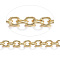 304 Stainless Steel Cable Chains, Unwelded, with Spool, Oval, for Jewelry Making, Golden, 4x3x0.8mm, about 82.02 Feet(25m)/roll