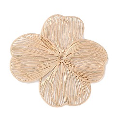 Iron Bead Caps, Etched Metal Embellishments, Flower, Light Gold, 36x36x1.2mm, Hole: 0.9mm