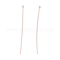 Brass Ball Head Pins, Long-Lasting Plated, Cadmium Free & Lead Free, Rose Gold, 50~50.5mm, Head: 1.8mm, Pin: 0.5mm, 24 Gauge