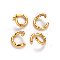 Ion Plating(IP) 304 Stainless Steel Open Jump Rings, Round, Real 18K Gold Plated, 21 Gauge, 4x0.7mm, Inner Diameter: 2.6mm