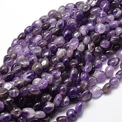 Natural Chevron Amethyst Smooth Nuggets Beads Strands, 5~10x6~7x3~7mm, hole: 1mm, about 14.9 inch~15.7 inch