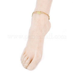 Ion Plating(IP) 304 Stainless Steel Multi-strand Anklets&nbsp;AJEW-AN00332-01