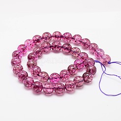 Dyed Round Natural Crackle Quartz Beads Strands&nbsp;G-K084-8mm-MA