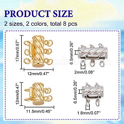 8 Sets 4 Styles Brass Box Clasps&nbsp;KK-AR0002-89