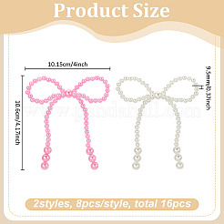 16Pcs 2 Colors Acrylic Imitation Pearl Bowknots Ornament Accessories&nbsp;DIY-FG0008-64