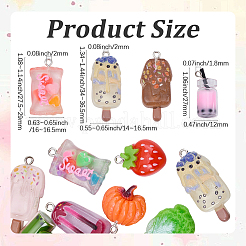 40Pcs 5 Styles Opaque Resin Pendants&nbsp;RESI-BM0001-11