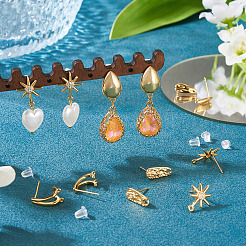 10Pcs 5 Styles Brass Stud Earring Findings&nbsp;KK-TA0002-82