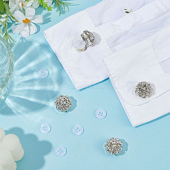 8Pcs Brass Rhinestone Cufflinks&nbsp;KK-ME0003-84S