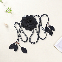 Polyester Flower Knot Tie Waist Belts&nbsp;AJEW-GF0014-10B