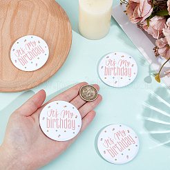 4Pcs It's My Birthday Tinplate Brooches&nbsp;JEWB-CN0001-12A