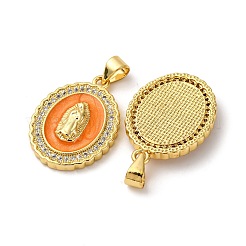 Brass Micro Pave Cubic Zirconia Pendants&nbsp;KK-D390-21G-02