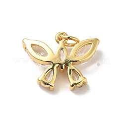 Rack Plating Brass Micro Pave Clear Cubic Zirconia Pendants&nbsp;KK-H431-15G