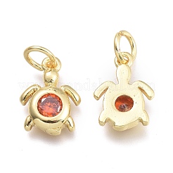 Brass Micro Pave Cubic Zirconia Pendants&nbsp;KK-P187-12-G