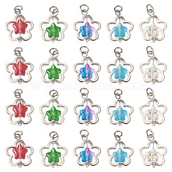 50Pcs Alloy & Glass Pendants&nbsp;PALLOY-TAC0240