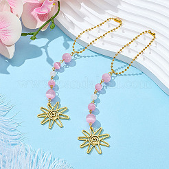 2Pcs Alloy Sun & Glass Pendant Decorations&nbsp;AJEW-ME0001-52C