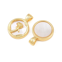 Brass with White Shell Pendants&nbsp;CU-CBA9482-04G-04