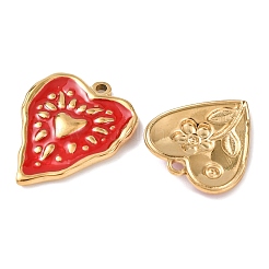 5Pcs 304 Stainless Steel Enamel Pendants&nbsp;STAS-P432-03B-G