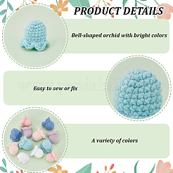 12Pcs 6 Colors Flower Shape Cotton Knitted Costume Ornament Accessories&nbsp;DIY-FG0005-34