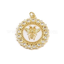 Brass Micro Pave Cubic Zirconia Pendants&nbsp;KK-D424-28H