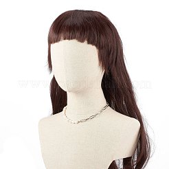 Natural Keshi Pearl Beaded Necklace with 304 Stainless Steel Paperclip Chains for Women&nbsp;NJEW-JN03849