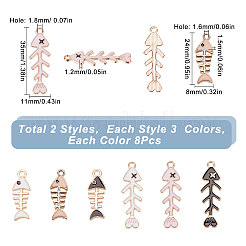 48Pcs 6 Style Alloy Pendants&nbsp;ENAM-SC0003-29