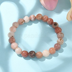 Natural Plum Blossom Jasper Beads Stretch Bracelets&nbsp;BJEW-F380-01-B08