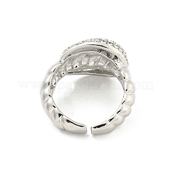 Brass Micro Pave Cubic Zirconia Cuff Rings&nbsp;RJEW-I103-050P