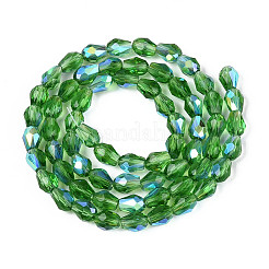 Transparent Electroplate Glass Beads Strands&nbsp;EGLA-N023-6x8mm-A09