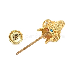 Bodhisattva Shape Brass Screw Peg Bails&nbsp;KK-NH0008-04G