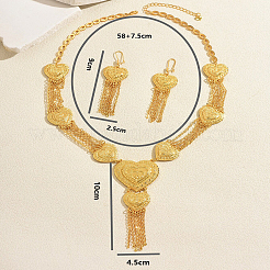 Middle Eastern Vintage Style Alloy Heart Tassel Earrings & Necklaces Sets for Women&nbsp;MM5768