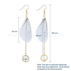 Glass Pearl Dangle Earrings&nbsp;EJEW-JE03992-M