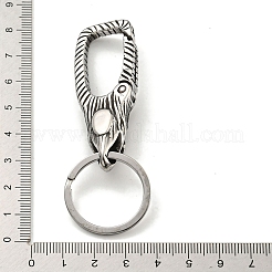 Tibetan Style 316 Surgical Stainless Steel Fittings with 304 Stainless Steel Key Ring&nbsp;FIND-Q101-06AS-02