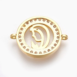 Brass Micro Pave Cubic Zirconia Links&nbsp;ZIRC-O026-15G-NR