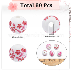 80Pcs Handmade Printed Porcelain Beads&nbsp;PORC-SC0001-13
