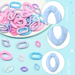 180Pcs 9 Colors Opaque Acrylic Linking Rings&nbsp;OACR-FS0002-78