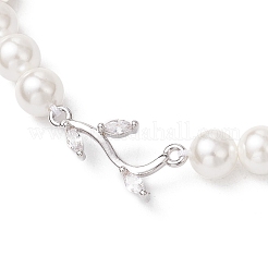 Brass Clear Cubic Zirconia Branch Link Bracelets&nbsp;BJEW-JB11893