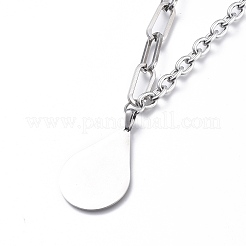 Non-Tarnish 304 Stainless Steel Paperclip Chains & Cable Chain Jewelry Sets&nbsp;SJEW-K153-58P