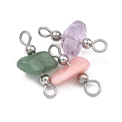 15Pcs 5 Colors Natural & Synthetic Mixed Gemstone Chip Links Connector Charms&nbsp;PALLOY-JF05360