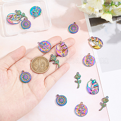 16Pcs 4 Style Rack Plating 304 Stainless Steel Pendants&nbsp;STAS-UN0036-53