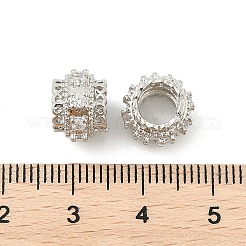 Brass Micro Pave Cubic Zirconia European Beads&nbsp;KK-P297-01P-01