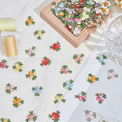 160Pcs 8 Colors Flower Pattern Water Soluble Computerized Embroidery Appliques&nbsp;DIY-CY0003-16