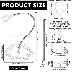 Plastic with Zinc Alloy Model Assembled Action Figure Display Holders with Hexagon Base&nbsp;ODIS-WH0038-219A