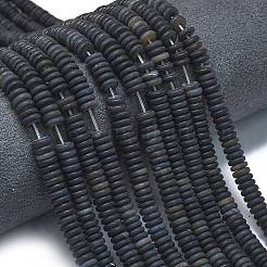 Frosted Natural Black Agate Beads Strands&nbsp;G-K389-C01-01