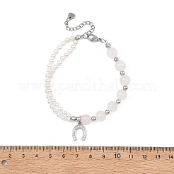 Brass Micro Pave Clear Cubic Zirconia Charm Bracelets&nbsp;BJEW-JB13748-02